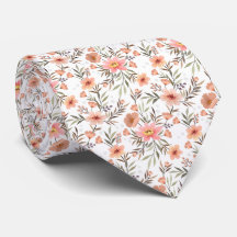 Boho Bloom Rosa Blommigt Neck Tie