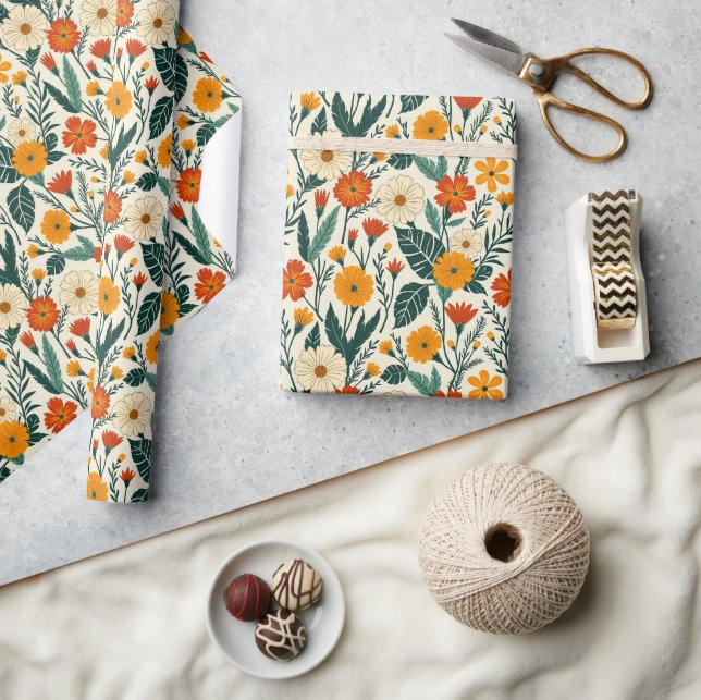Boho Blooming Presentpapper (Hantverk)