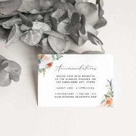 Boho Blooms Bröllop Hotel-boendekort Tilläggskort