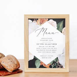 Boho Blooms Bröllop Menu-tecken Poster