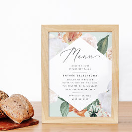 Boho Blooms Bröllop Menu-tecken Poster