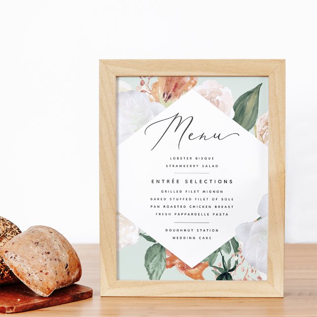 Boho Blooms Bröllop Menu-tecken Poster (Skapare uppladdad)