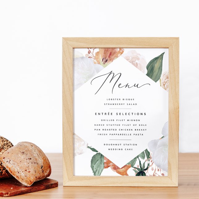 Boho Blooms Bröllop Menu-tecken Poster (Skapare uppladdad)