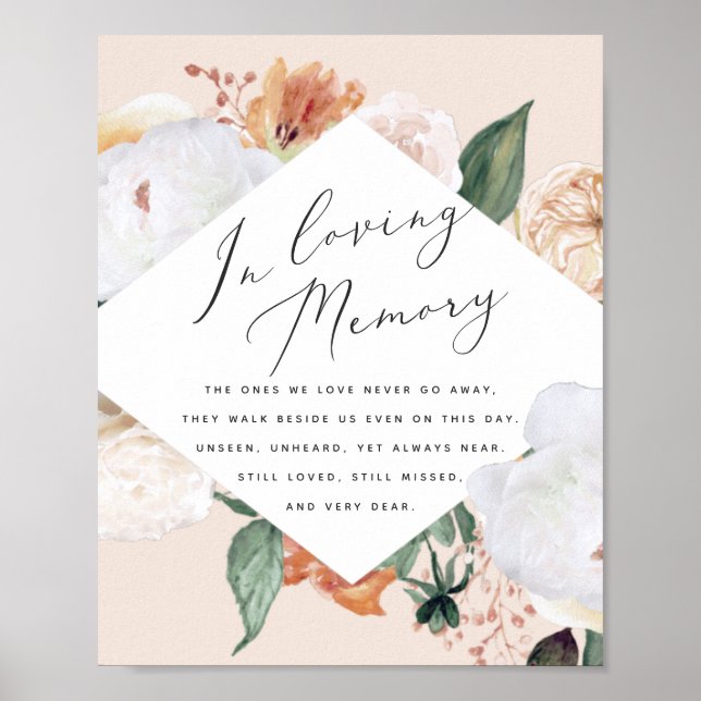 Boho Blooms Bröllop Minnestavla Poster (Framsidan)