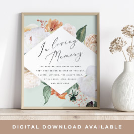 Boho Blooms Bröllop Minnestavla Poster