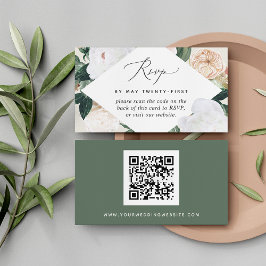 Boho Blooms Bröllop QR Code OSA kort