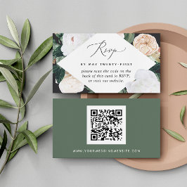 Boho Blooms Bröllop QR Code OSA kort
