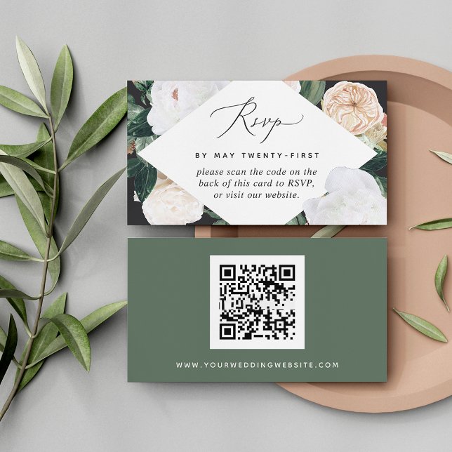 Boho Blooms Bröllop QR Code OSA kort (Skapare uppladdad)
