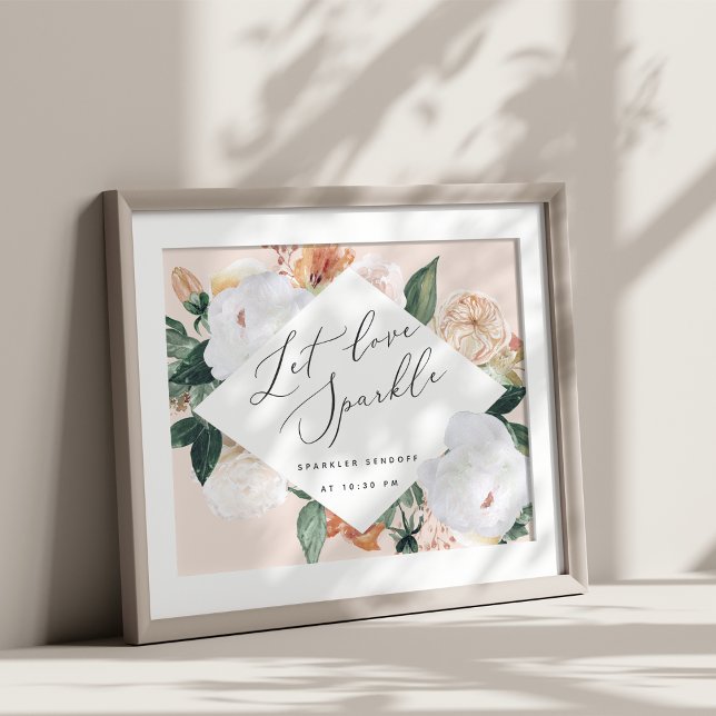 Boho Blooms Bröllop Sparkler Sendoff-tecken Poster (Skapare uppladdad)