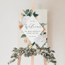 Boho Blooms Bröllop Välkomsthjälpmedel