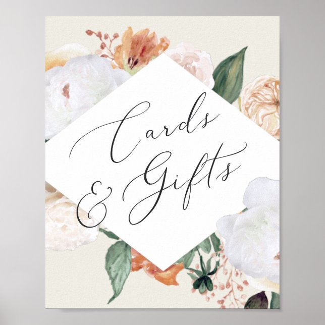 Boho Blooms Bröllopskort och presentationer Poster (Framsidan)