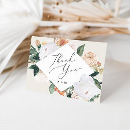 Boho Blooms Geometric Blommigt Tack Kort