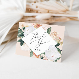 Boho Blooms Geometric Blommigt Tack Kort