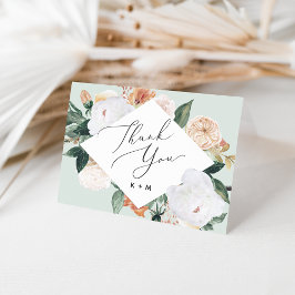 Boho Blooms Geometric Blommigt Tack Kort