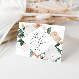 Boho Blooms Geometric Blommigt Tack Kort