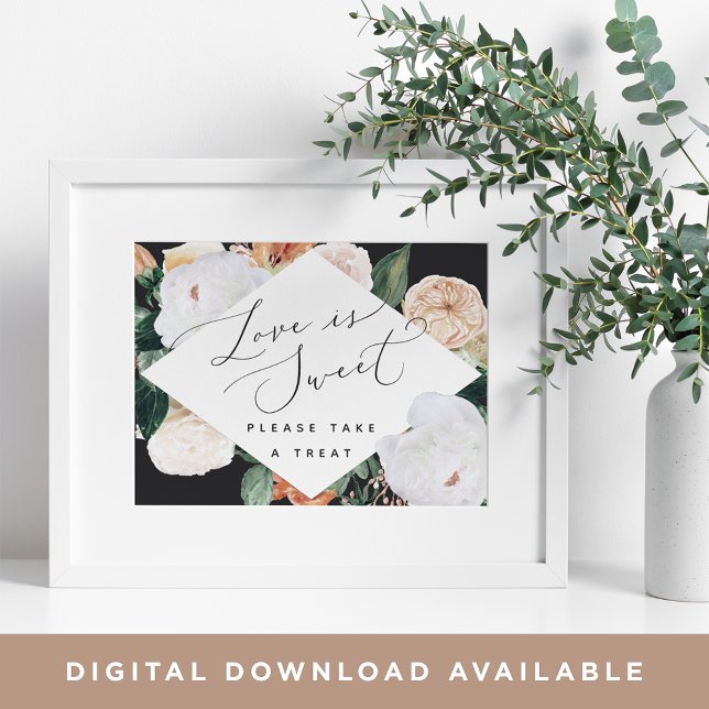 Boho Blooms Kärlek är Pub-tecknet från Bröllop är  Poster (Skapare uppladdad)