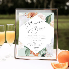 Boho Blooms Mimosa Pub Sign Poster