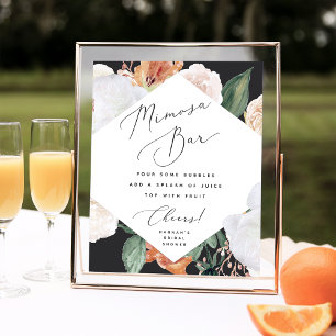 Boho Blooms Mimosa Pub Sign Poster