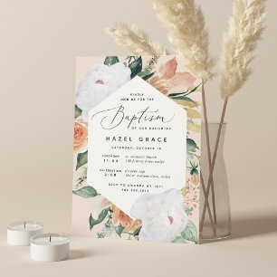 Boho Blooms Modern Blommigt-baptism Inbjudningar