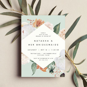 Boho Blooms Modern Blommigt Bridesmaids Brunch Inbjudningar
