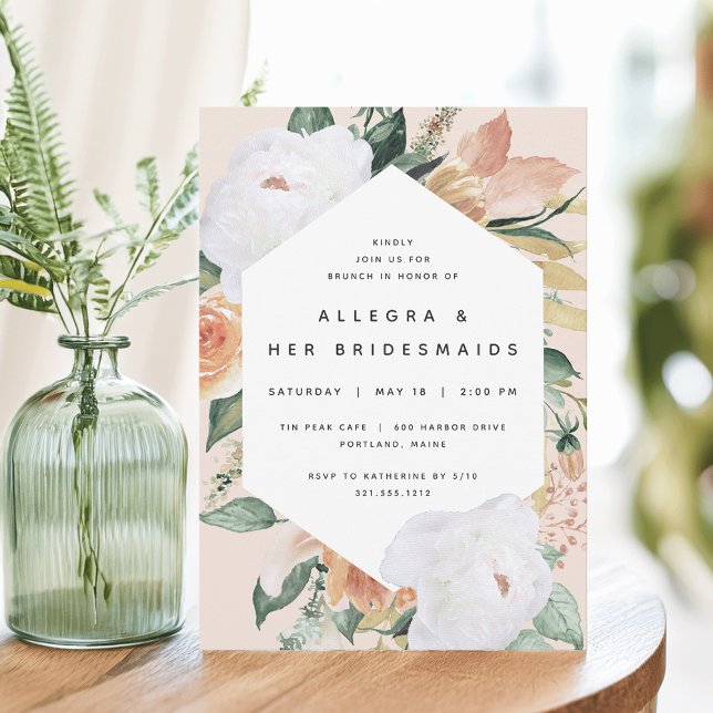 Boho Blooms | Modern Blommigt Bridesmaids Brunch Inbjudningar (Skapare uppladdad)