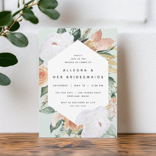 Boho Blooms Modern Blommigt Bridesmaids Brunch Inbjudningar