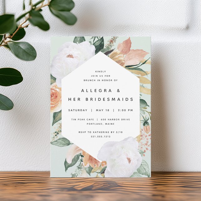 Boho Blooms | Modern Blommigt Bridesmaids Brunch Inbjudningar (Skapare uppladdad)