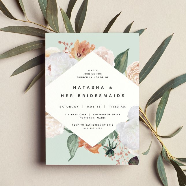 Boho Blooms | Modern Blommigt Bridesmaids Brunch Inbjudningar (Skapare uppladdad)