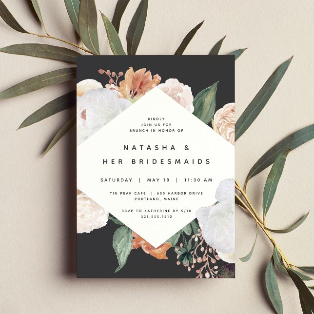 Boho Blooms | Modern Blommigt Bridesmaids Brunch Inbjudningar (Skapare uppladdad)
