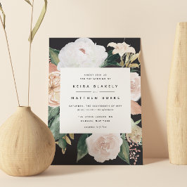 Boho Blooms | Modern Blommigt Bröllop Inbjudningar