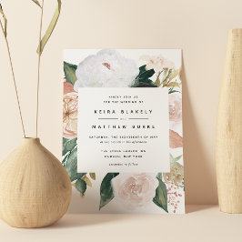 Boho Blooms | Modern Blommigt Bröllop Inbjudningar