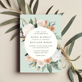 Boho Blooms | Modern Blommigt Bröllop Inbjudningar