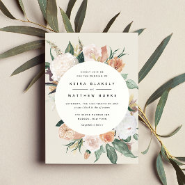 Boho Blooms | Modern Blommigt Bröllop Inbjudningar