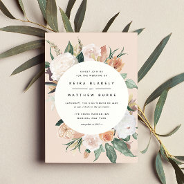Boho Blooms | Modern Blommigt Bröllop Inbjudningar