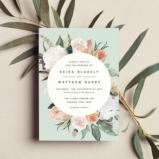 Boho Blooms | Modern Blommigt Bröllop Inbjudningar (Skapare uppladdad)