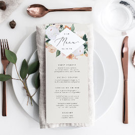 Boho Blooms Modern Blommigt Bröllop Meny
