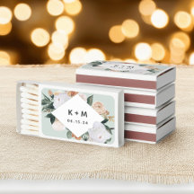 Boho Blooms Modern Blommigt Bröllop Monogram