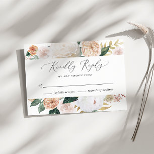 Boho Blooms Modern Blommigt Bröllop OSA Card Kort