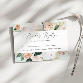 Boho Blooms Modern Blommigt Bröllop OSA Card Kort