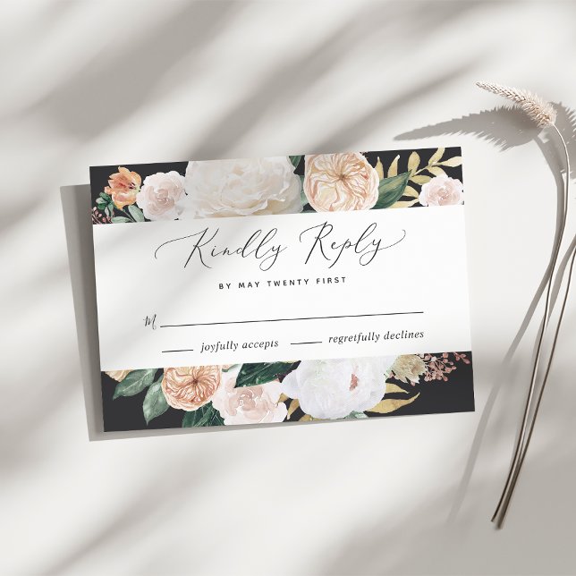 Boho Blooms Modern Blommigt Bröllop OSA Card Kort (Skapare uppladdad)