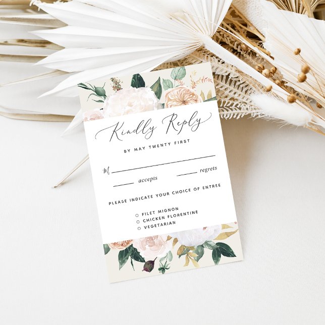 Boho Blooms Modern Blommigt Meal Choal OSA Kort (Skapare uppladdad)