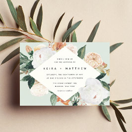 Boho Blooms | Modern geometrisk Blommigt Bröllop Inbjudningar