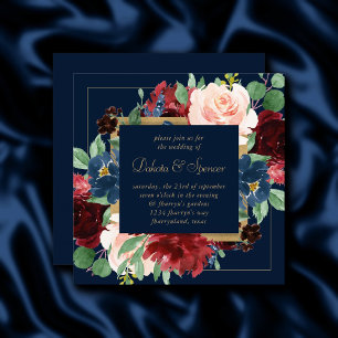 Boho Blooms Mörk Blått och bruna andetag i Burgu Inbjudningar