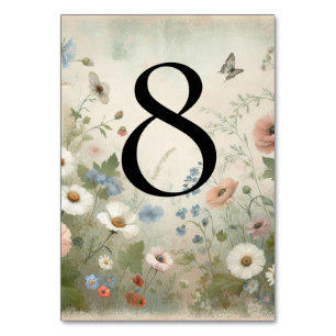 Boho Blooms och Vintage Vows Bröllop Bordsnummer