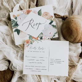 Boho Blooms OSA Postcard med val av måltid Inbjudan Vykort