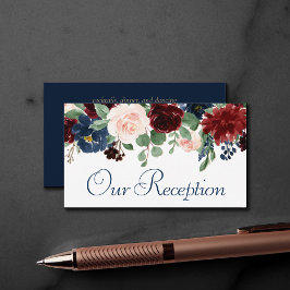 Boho Blooms | Rustic Navy och Burgundy Garland Tilläggskort