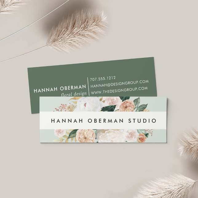Boho Blooms Watercolor Blommigt Mini Visitkort (Skapare uppladdad)