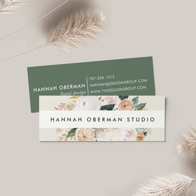 Boho Blooms Watercolor Blommigt Mini Visitkort (Skapare uppladdad)