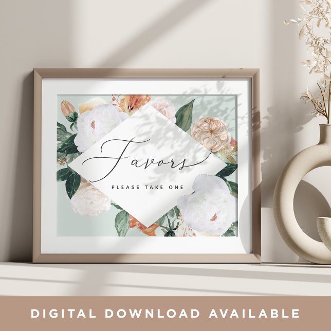 Boho Blooms Wedding Favor Sign Poster (Skapare uppladdad)