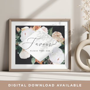 Boho Blooms Wedding Favor Sign Poster